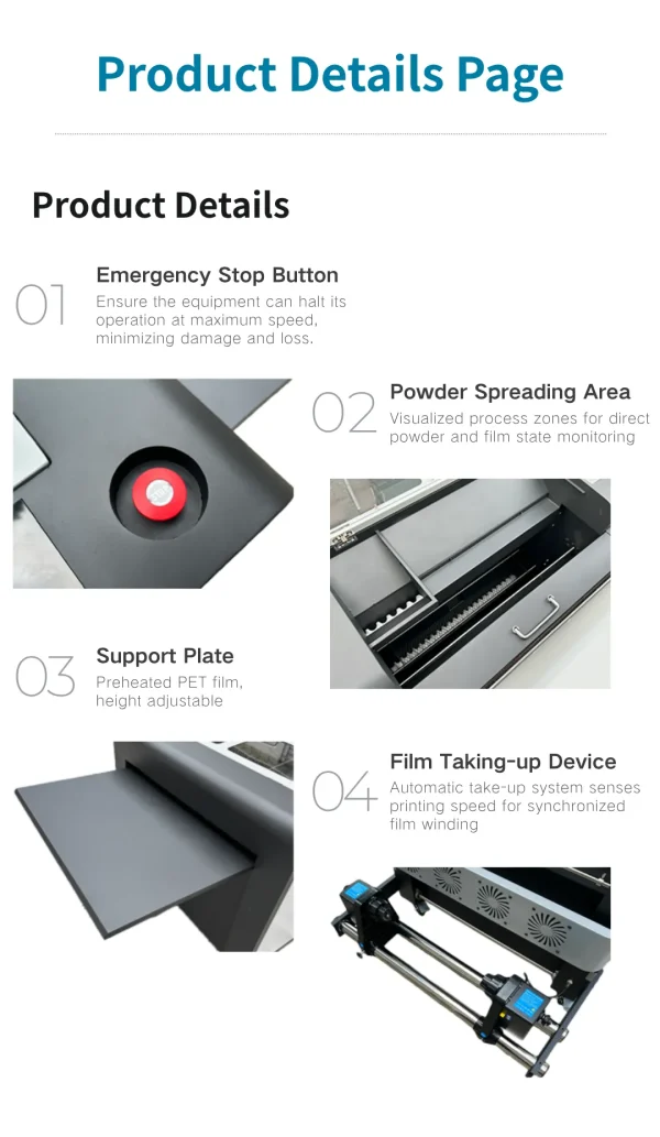 PrintVision 60cm DTF Powder Shaker with Auto Powder Recycling & Built-in Purifier (For 2-Head Printers)