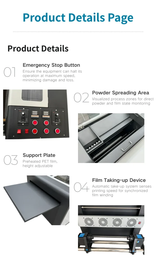 PrintVision 60cm High-Speed DTF Powder Shaker Machine - Mesh Belt Curing Machine for 4-Head DTF Printers