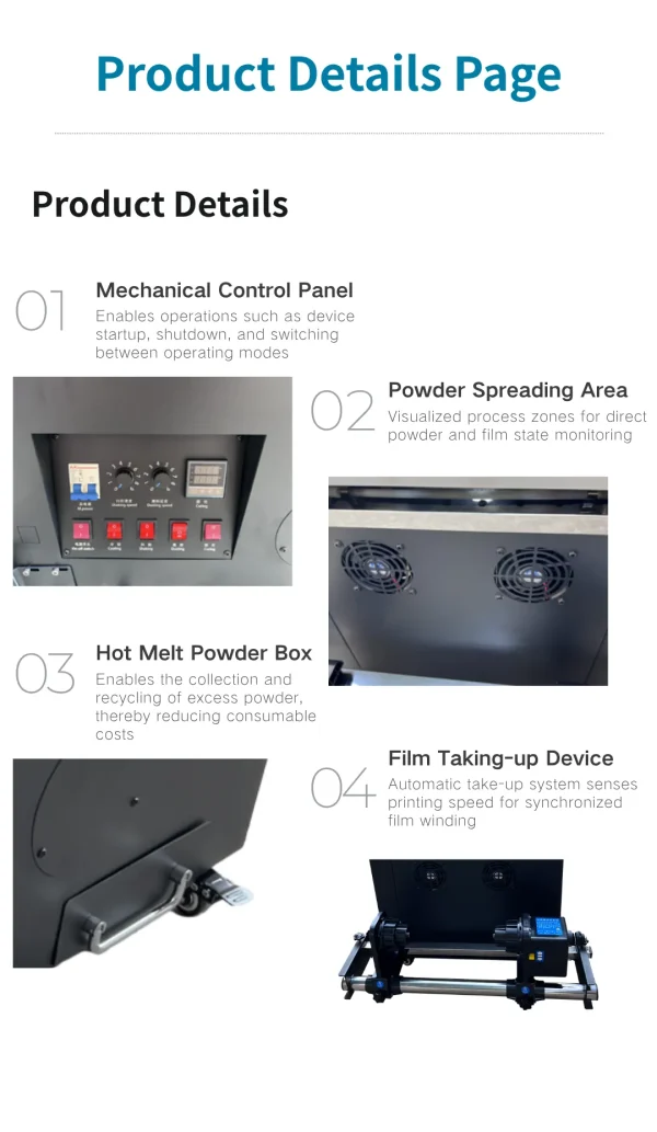 Guangzhou-Printer-Factory-6 PrintVision 30cm DTF Powder Shaker Machine – Compact 12-Inch Curing System