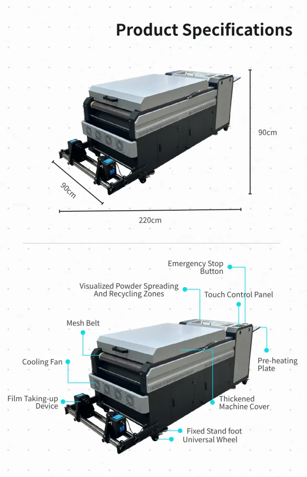 Large-Format-Printer-8 60cm DTF Powder Shaker with Auto Recycling & Built-in Purifier for 4-Head Printers